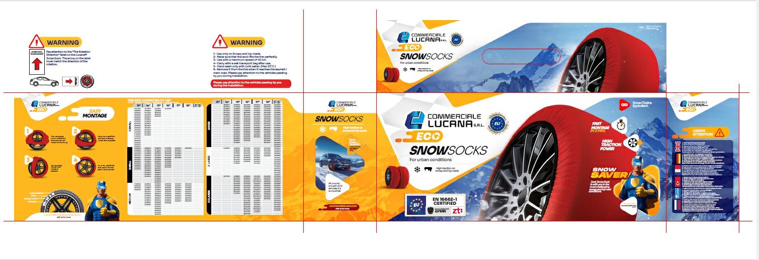 Articolo H32GC - CALZA DA NEVE ECO MISURA M (204X42 CM) DIAMETRO 62 CM